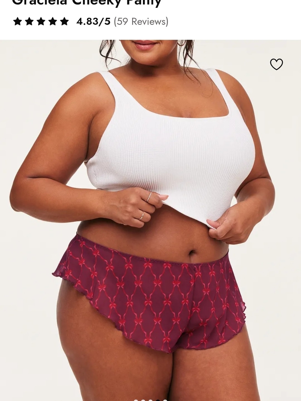 Adore Me 4x Cheeky Ruffle Panties in Burgundy Red Floral - New With Tags